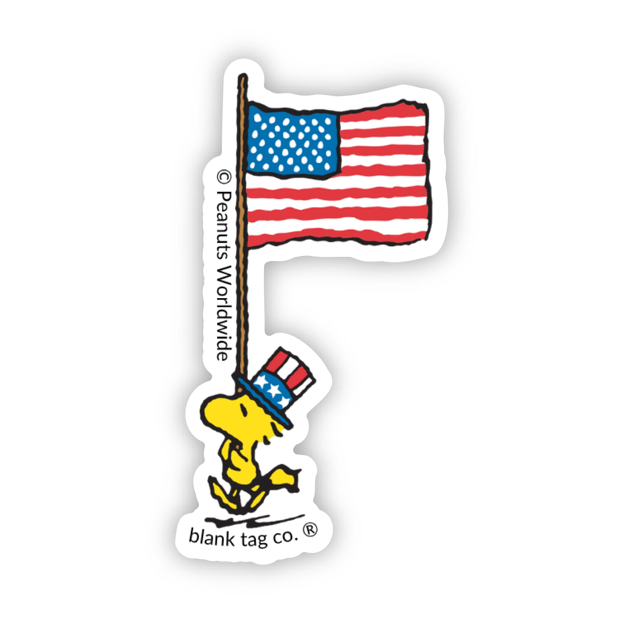 Peanuts® Patriotic Woodstock Waterproof Sticker