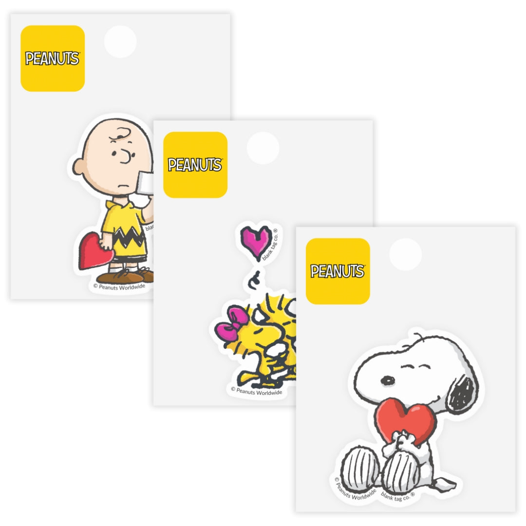 Peanuts® Snoopy Heartfelt 3-Pack Sticker Bundle - Waterproof Stickers