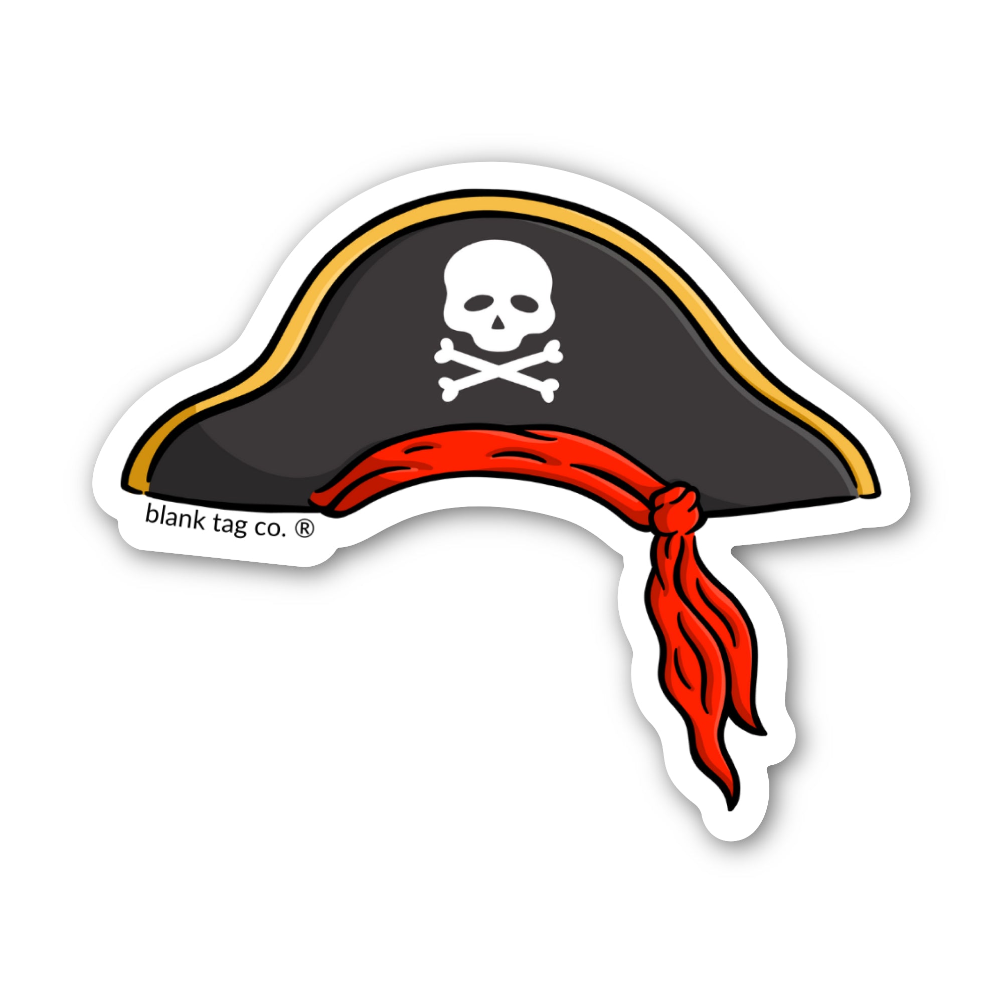 Blank Tag Co.® Pirate Hat Waterproof Sticker