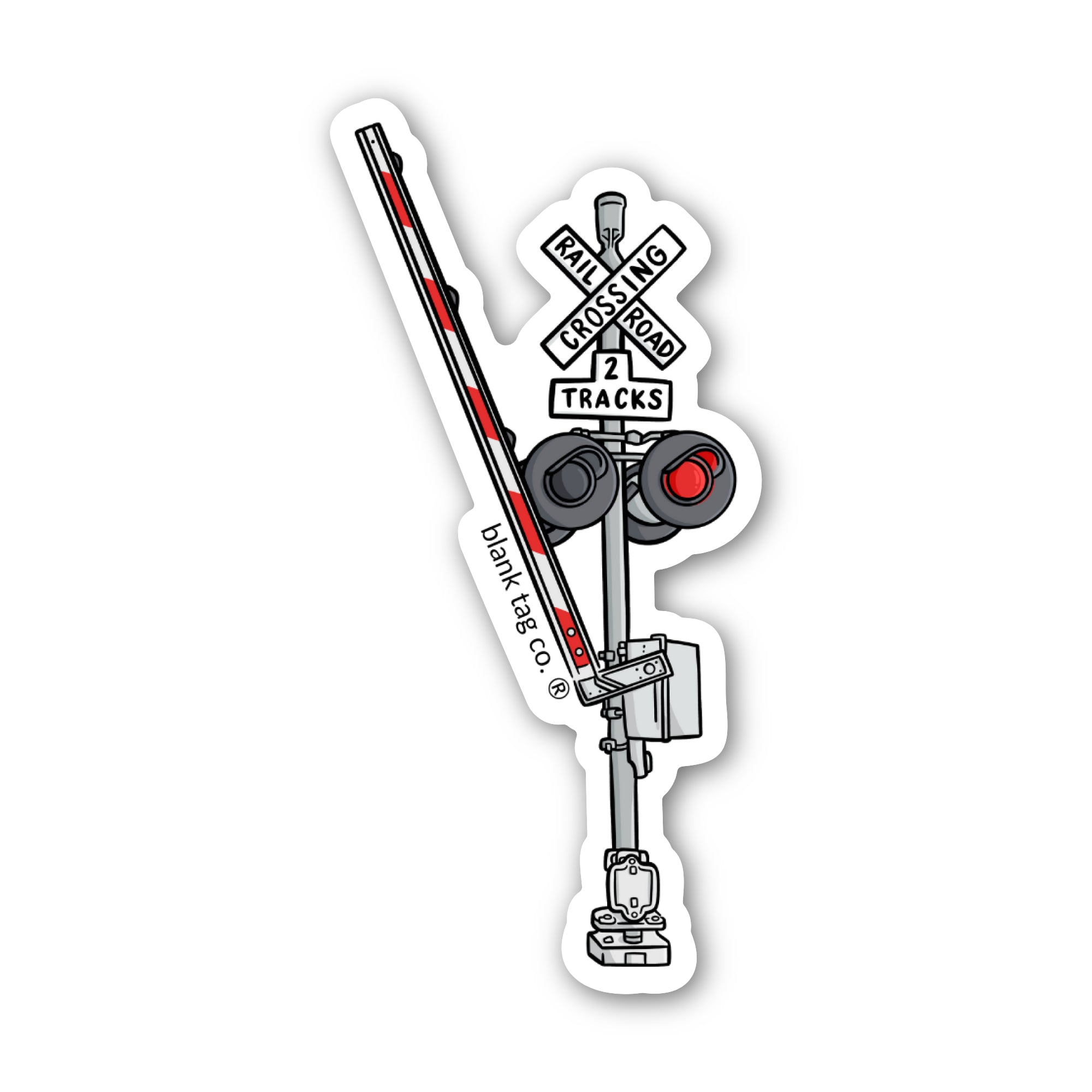 Blank Tag Co.® Railroad Crossing Waterproof Sticker