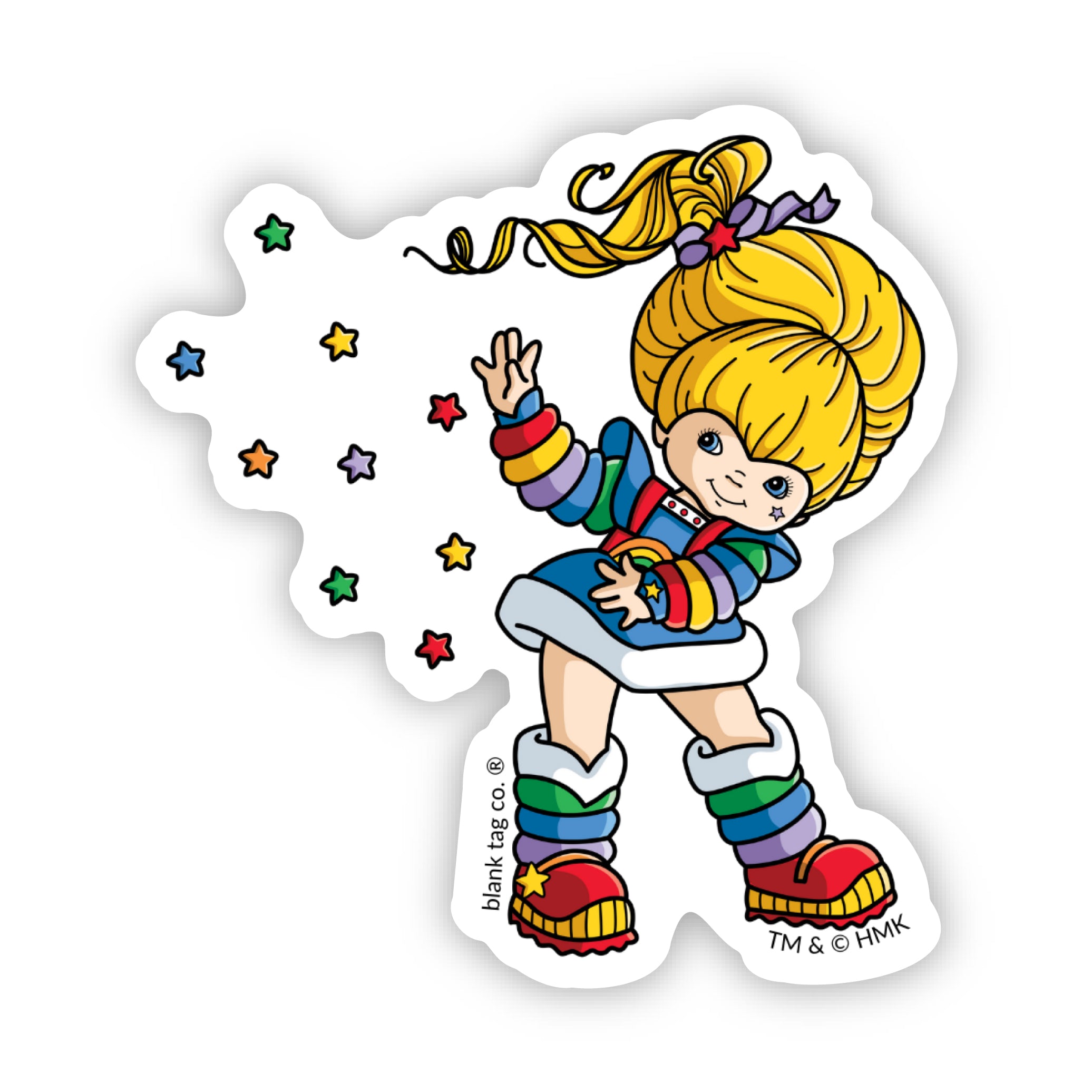 The Rainbow Brite Tossing Stars Sticker