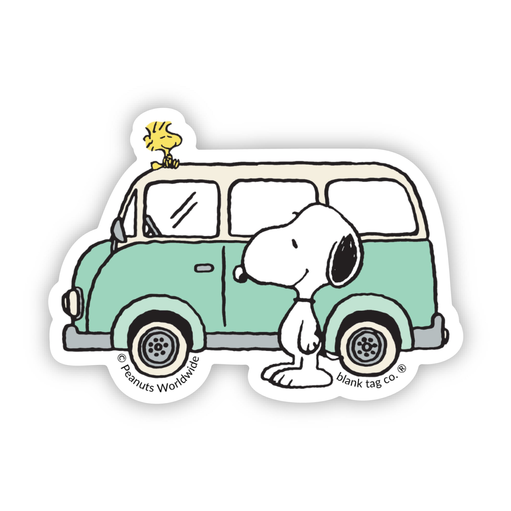 Peanuts® Road Tripping Snoopy and Woodstock Waterproof Sticker