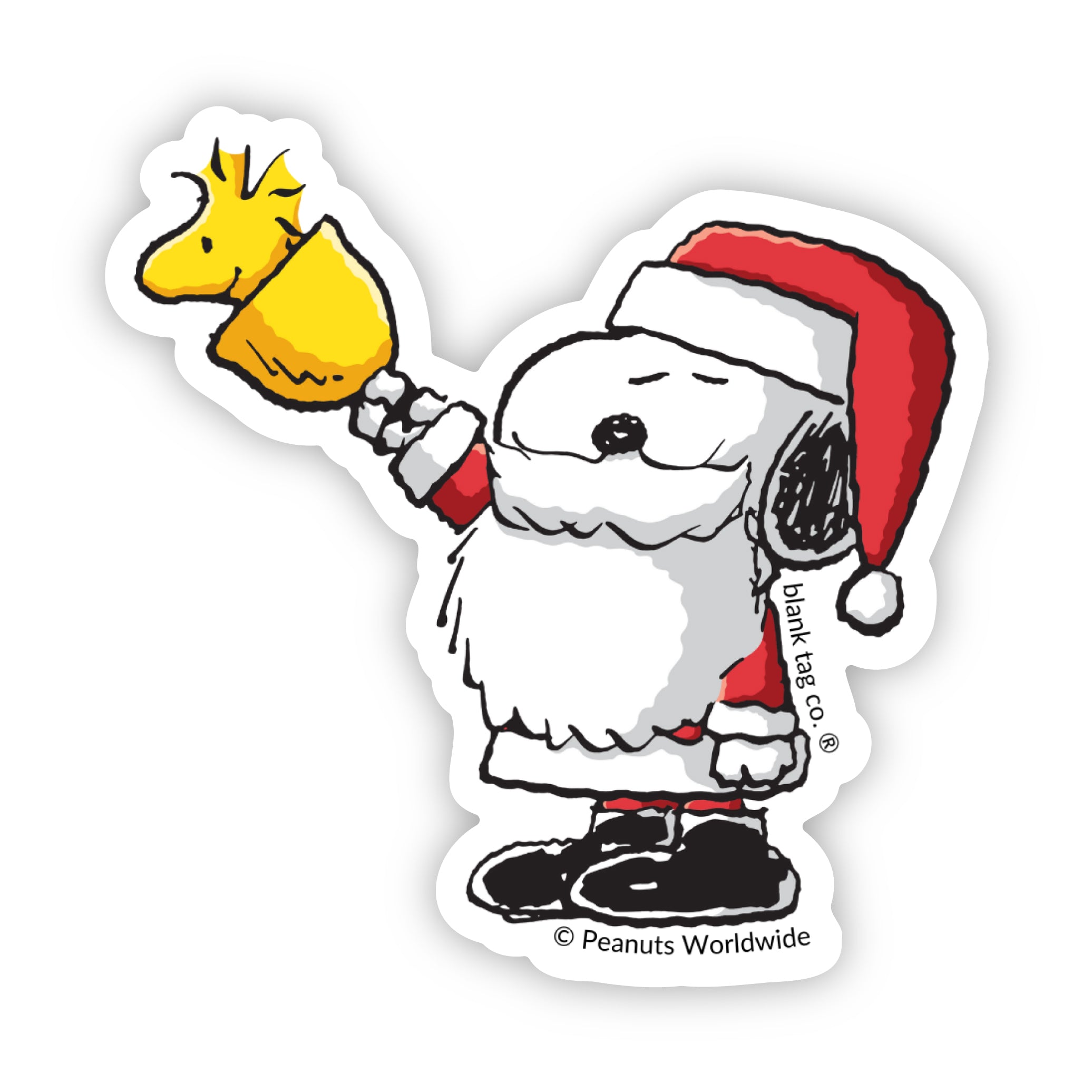 Peanuts® Santa Snoopy Waterproof Sticker