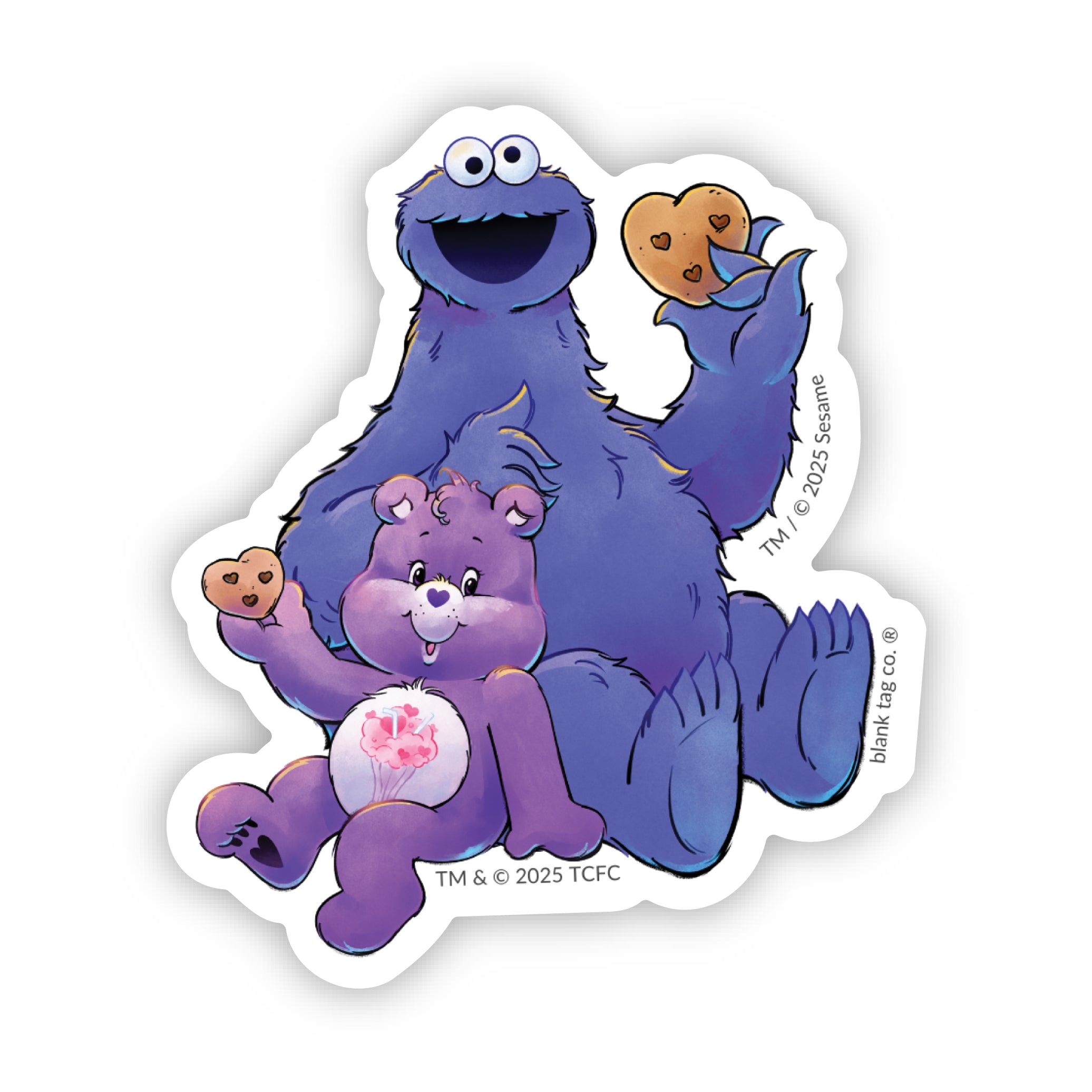 The Share Bear And Cookie Monster With Cookies Sticker