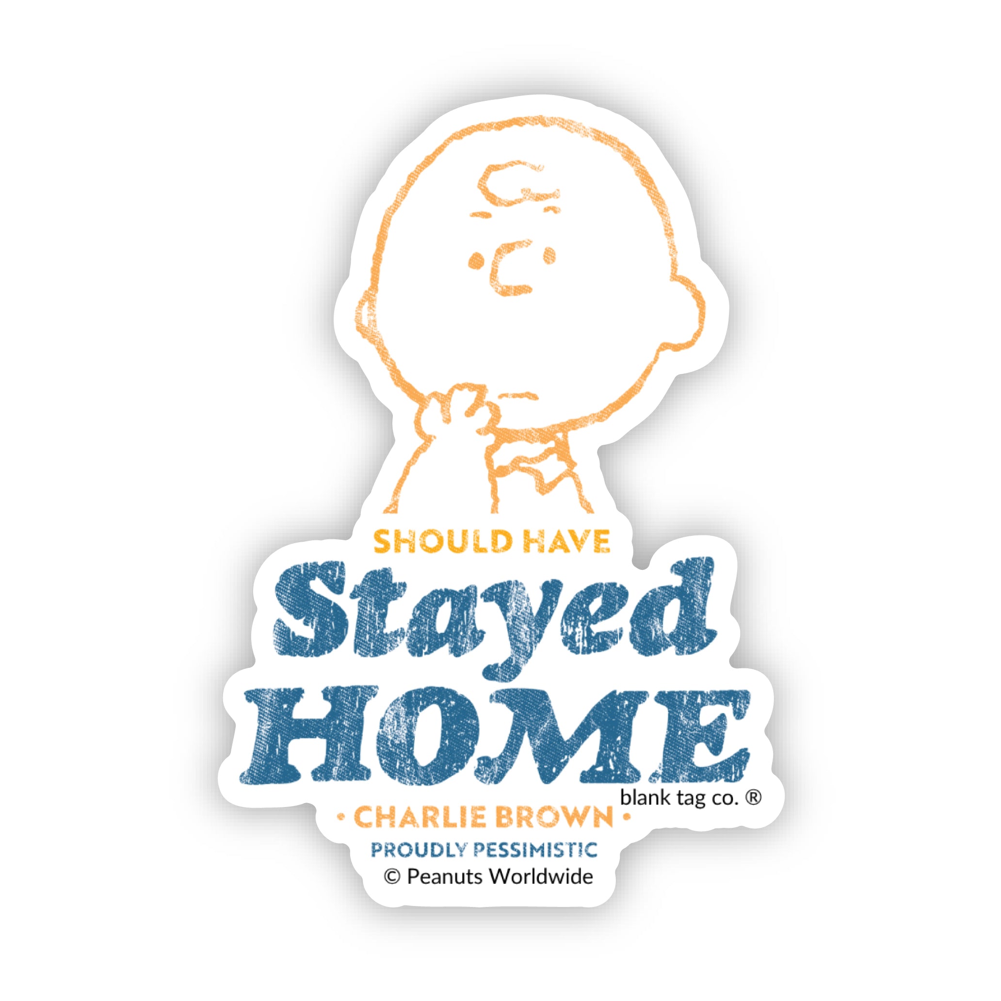 Peanuts® Should Have Stayed Home Waterproof Sticker