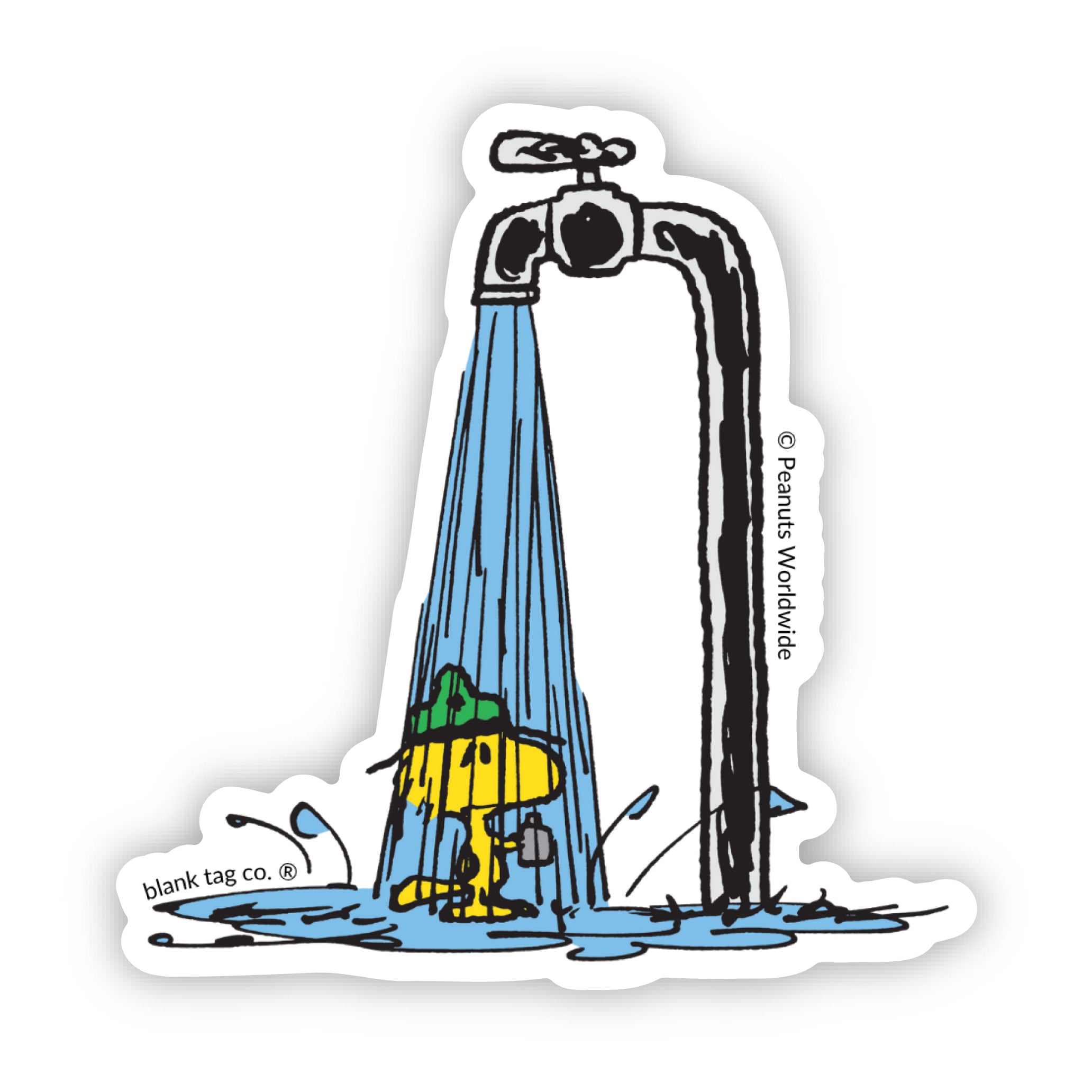 Peanuts® Showering Camping Woodstock Waterproof Sticker