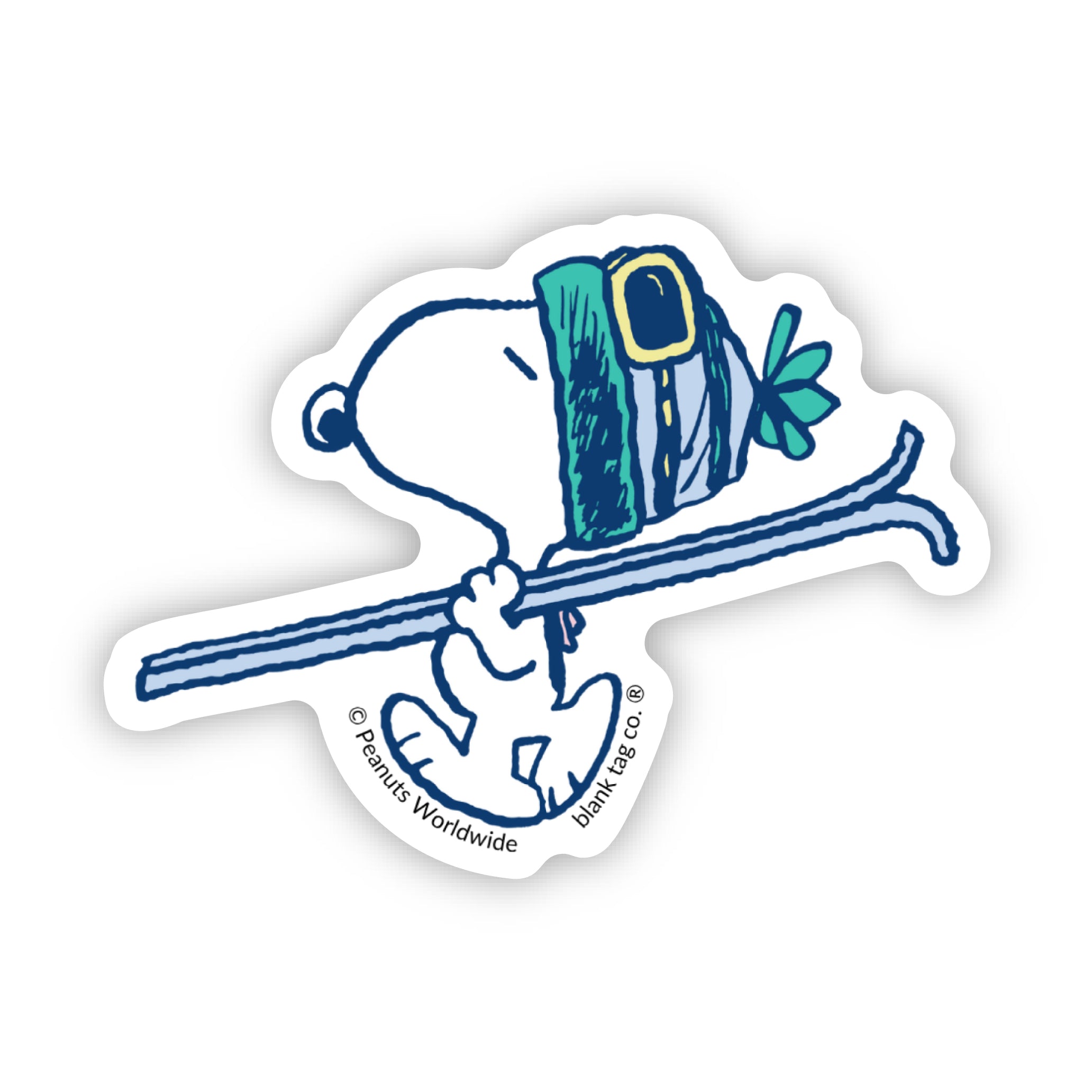 Peanuts® Skiing Snoopy Waterproof Sticker