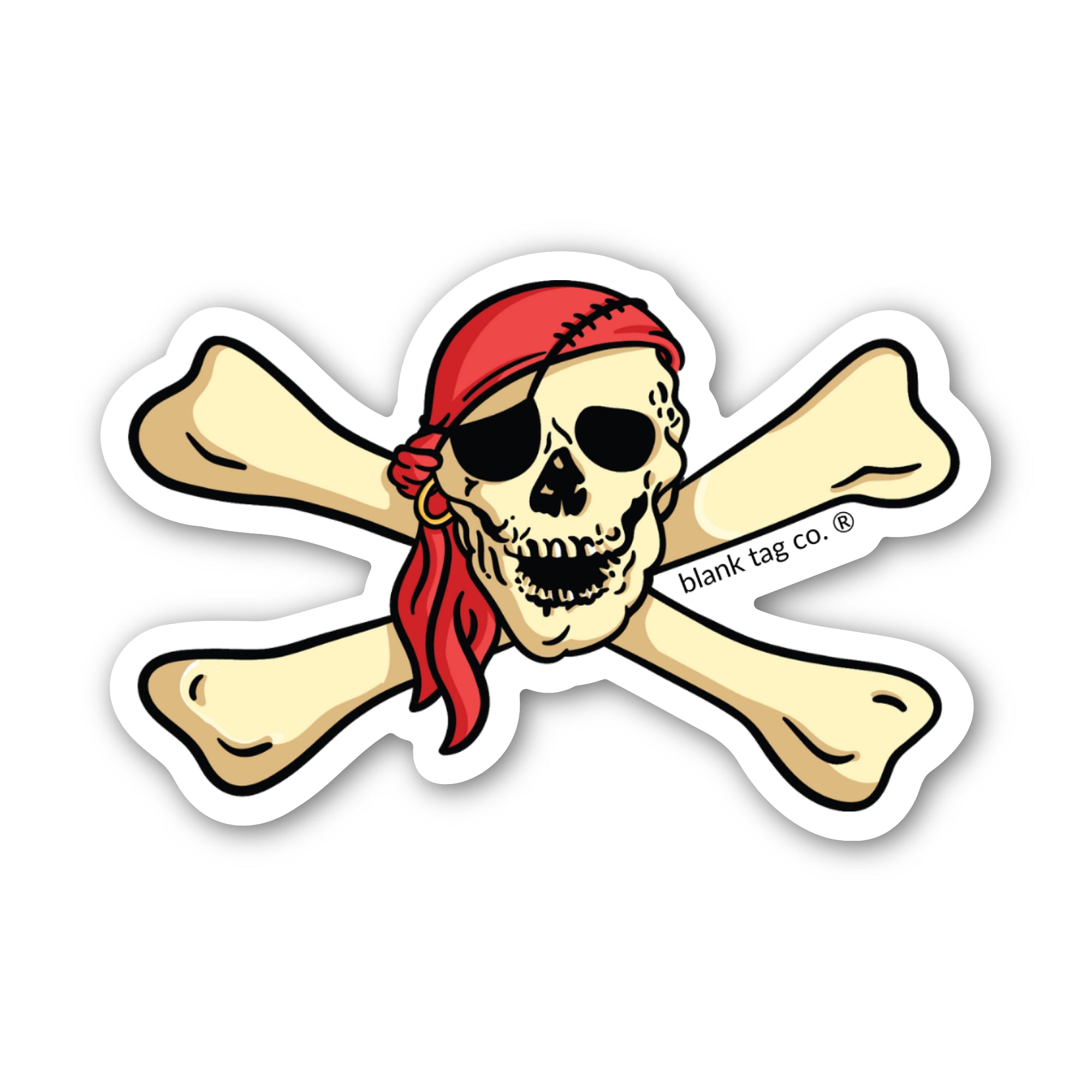 Blank Tag Co.® Skull and Crossbones Waterproof Sticker