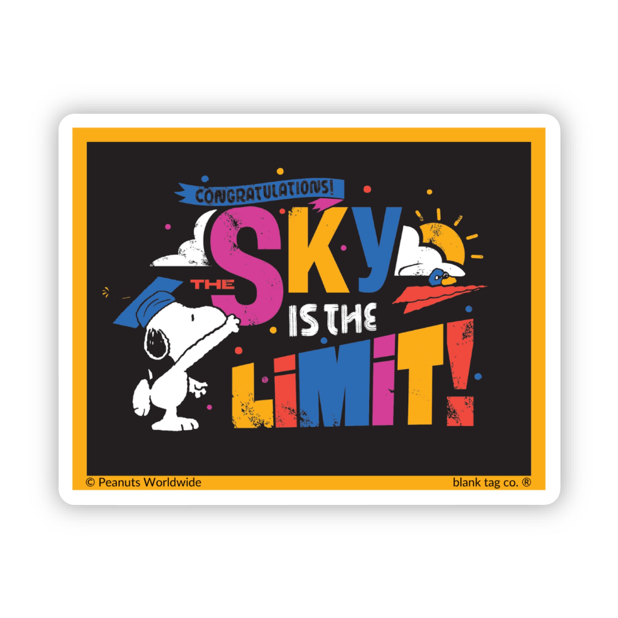 Peanuts® Sky Is The Limit Graduation Waterproof Sticker