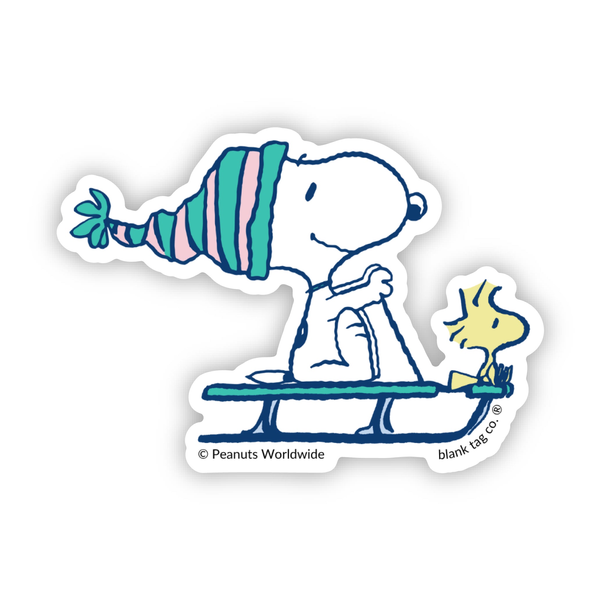Peanuts® Sledding Snoopy Waterproof Sticker