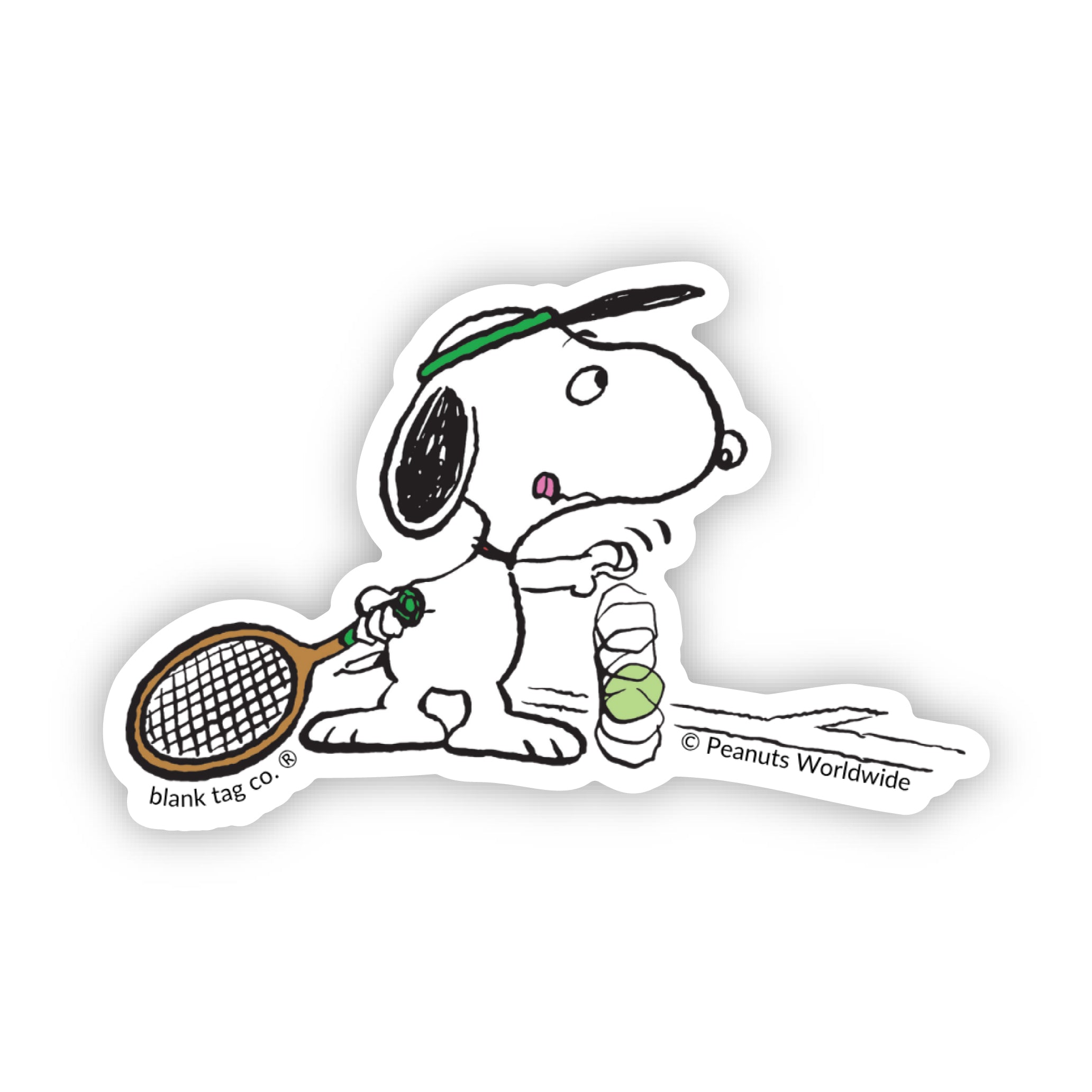 Peanuts® Snoopy Bouncing A Tennis Ball Waterproof Sticker