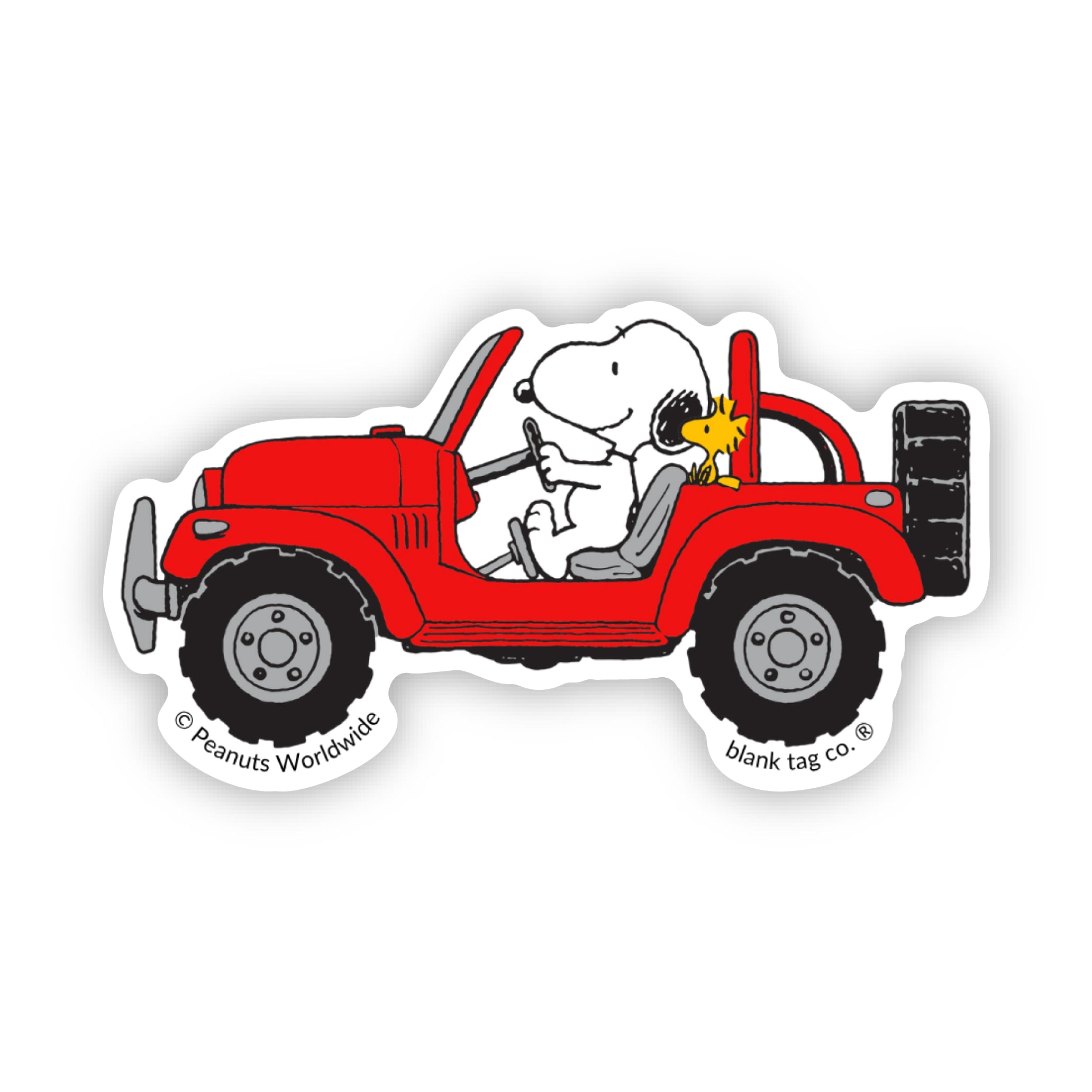 Peanuts® Snoopy Driving An SUV Waterproof Sticker
