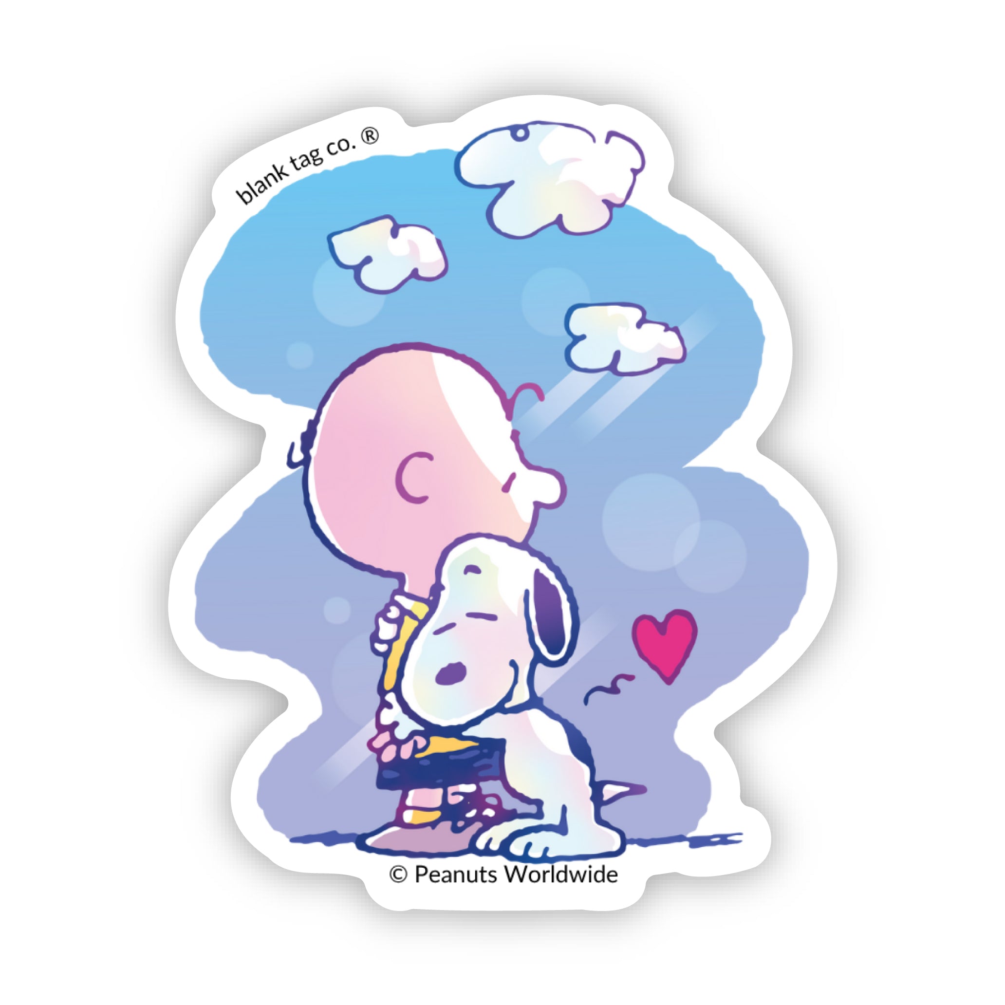 Peanuts® Snoopy Hugging Charlie Brown Waterproof Sticker