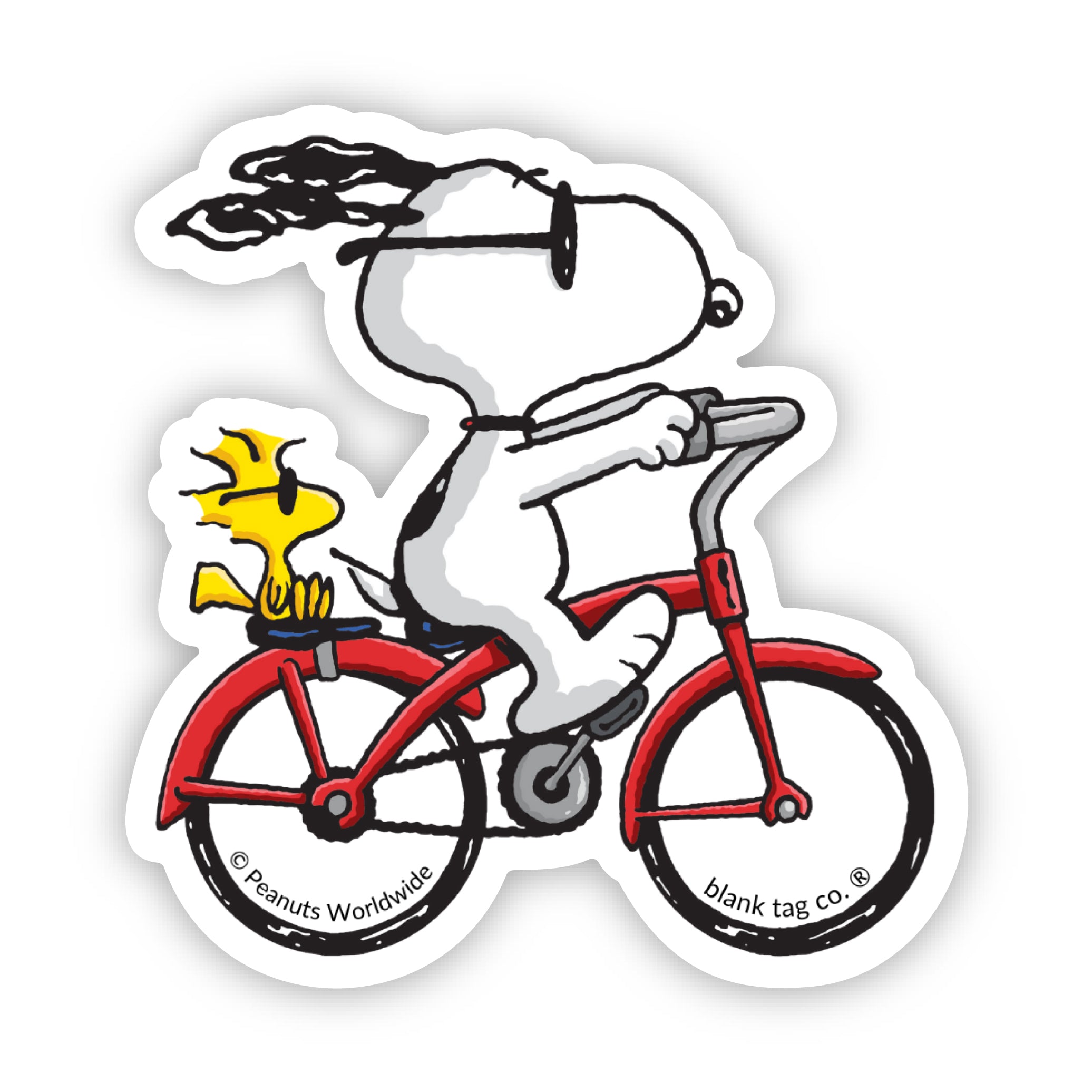 Peanuts® Snoopy Riding A Bike Sticker