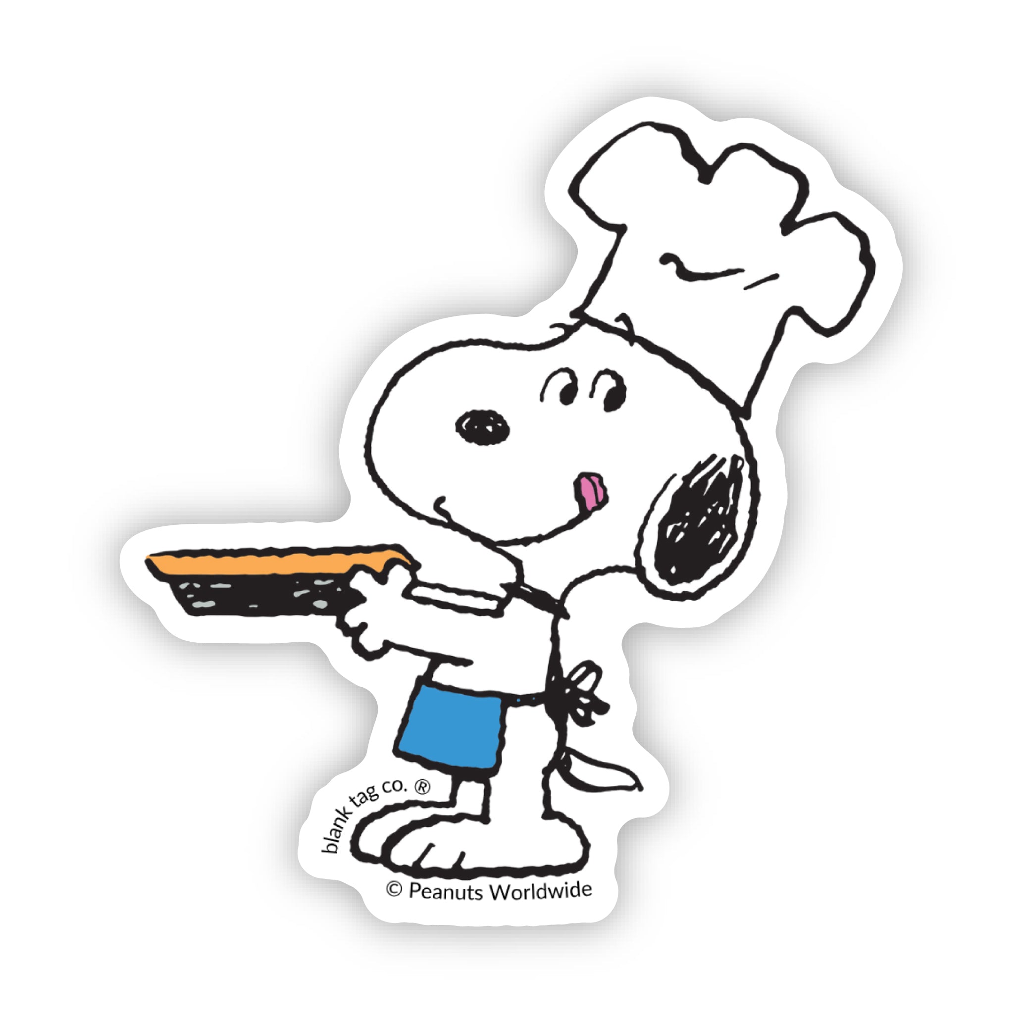 Peanuts® Snoopy With A Pie Waterproof Sticker