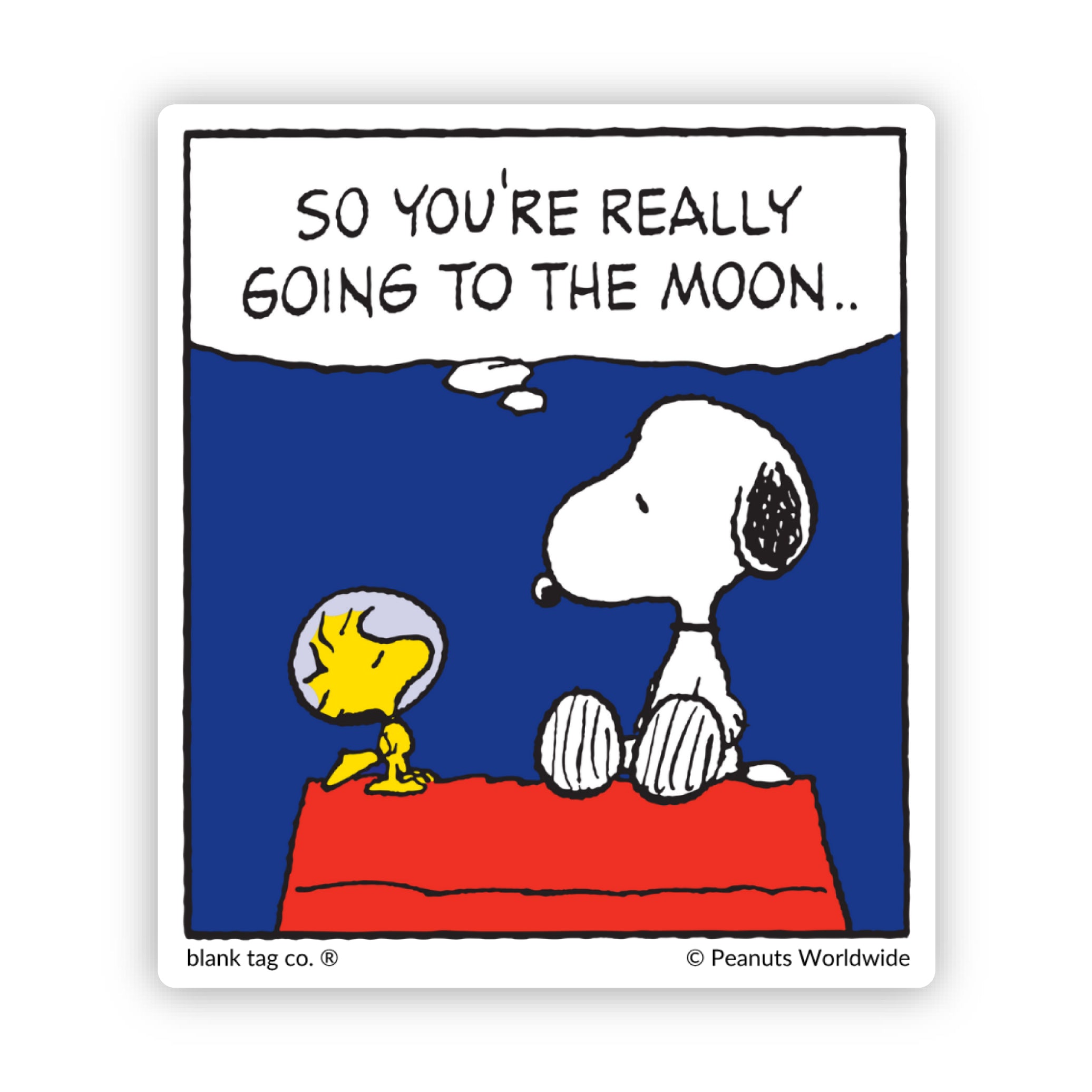 Peanuts® So You're Really Going To The Moon Waterproof Sticker