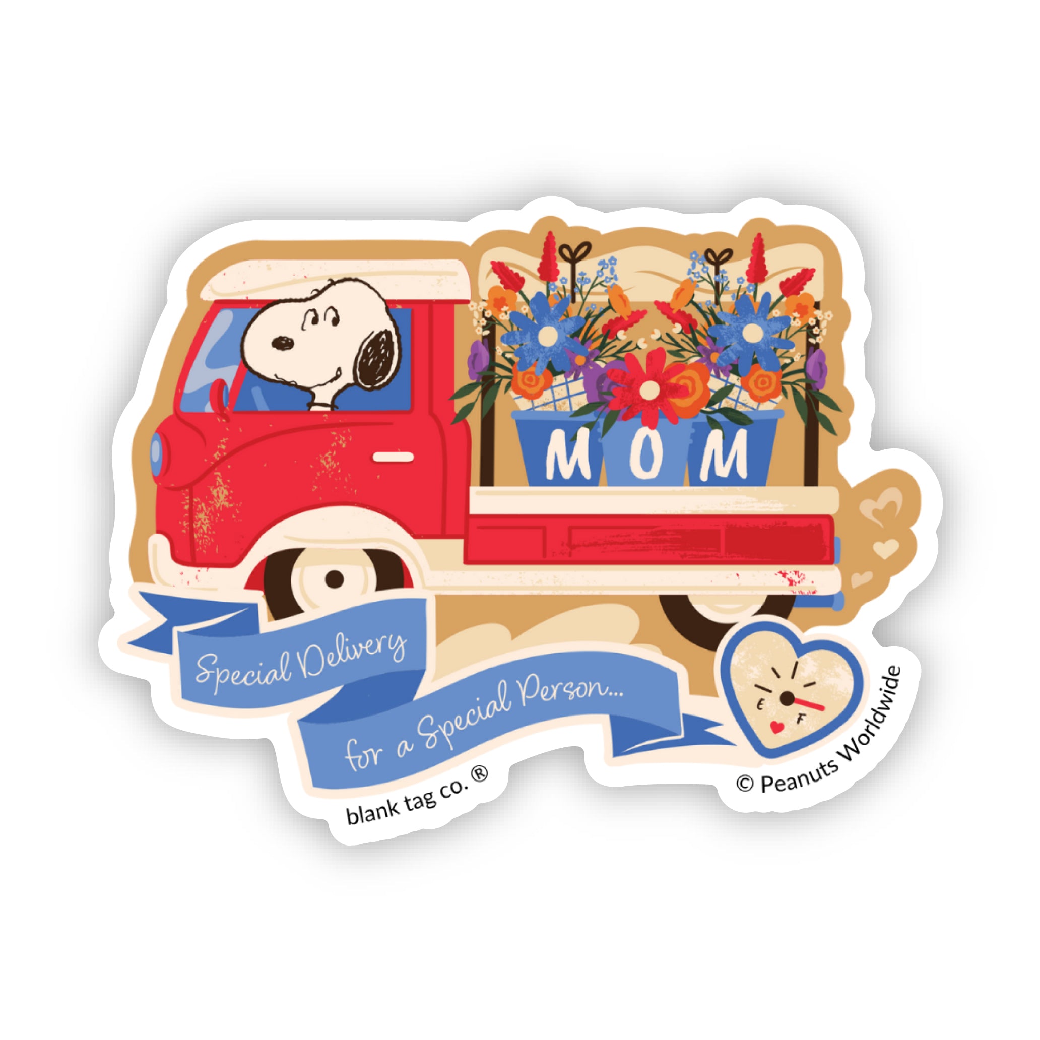 Peanuts® Special Delivery For Mom Waterproof Sticker