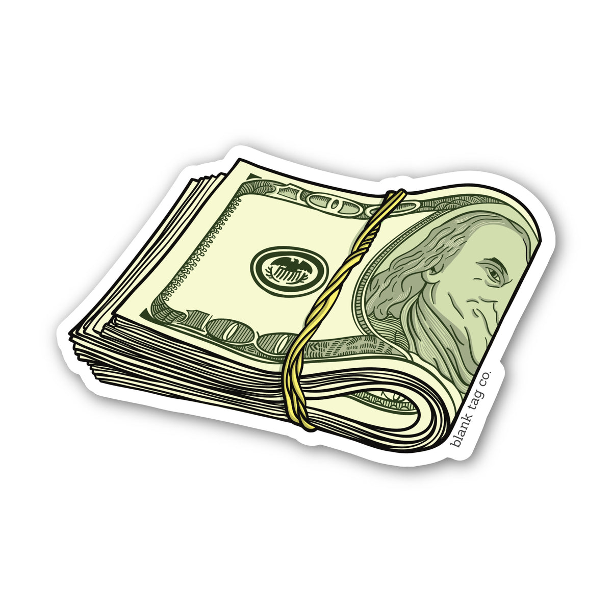 Blank Tag Co.® Waterproof Sticker - Stack of Cash