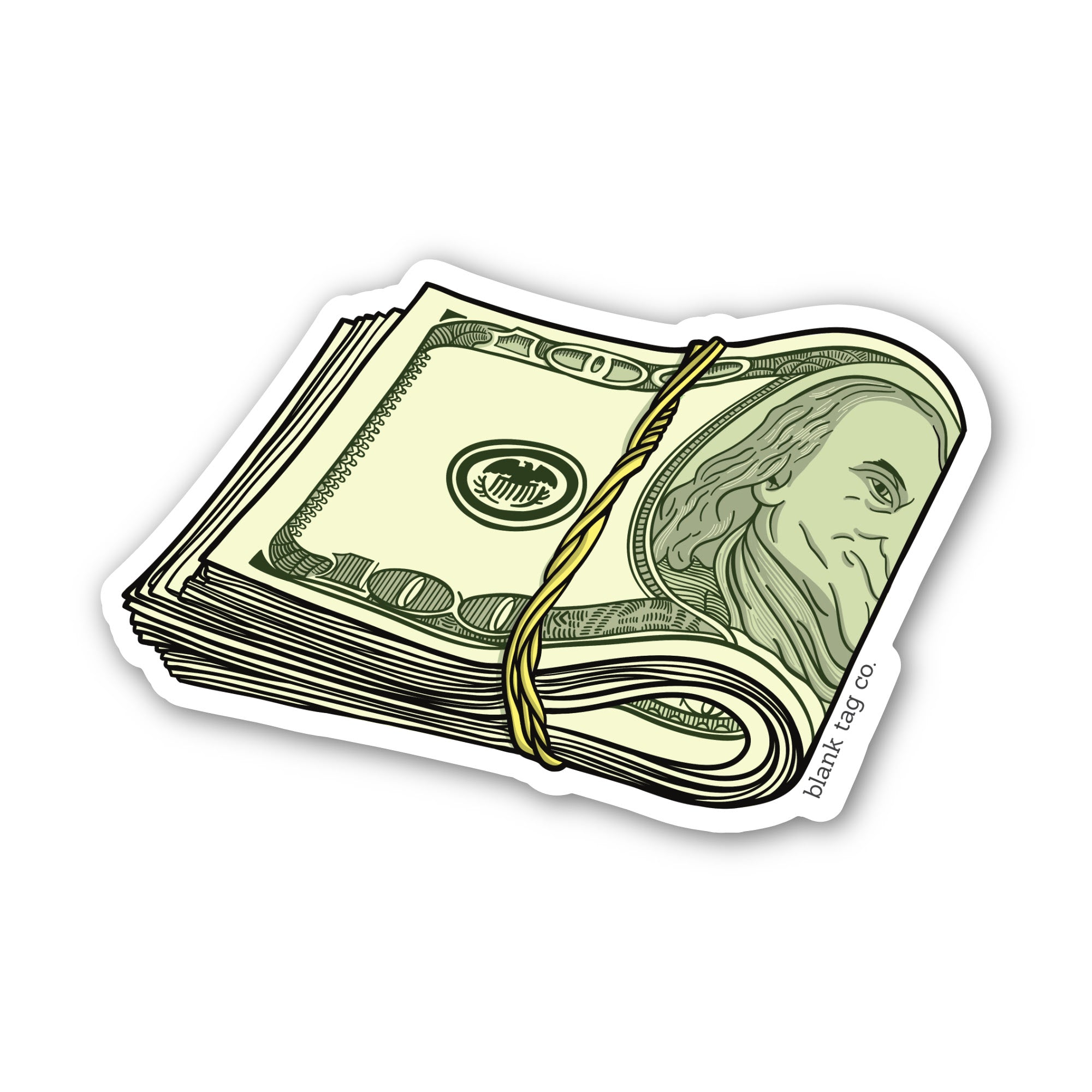 Blank Tag Co.® Waterproof Stack of Cash Sticker