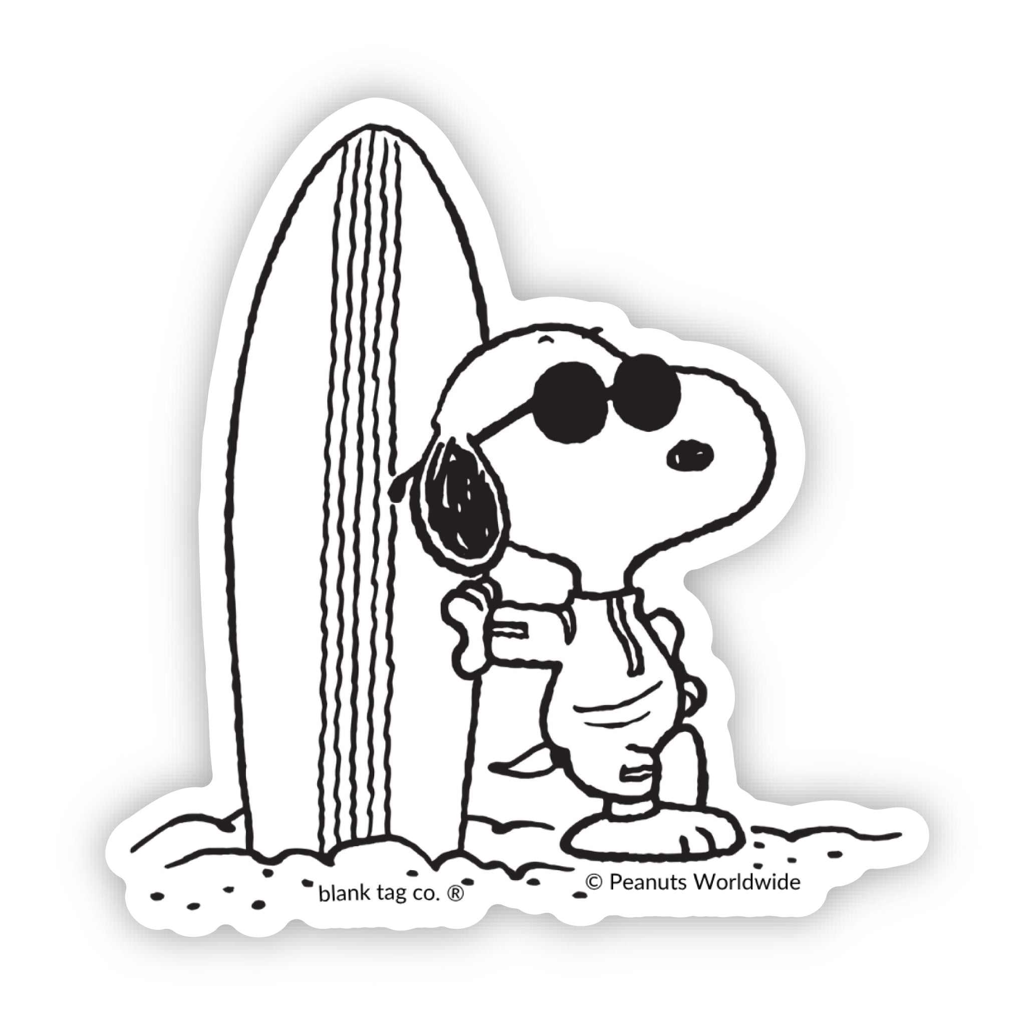Peanuts® Surfer Joe Cool Waterproof Sticker