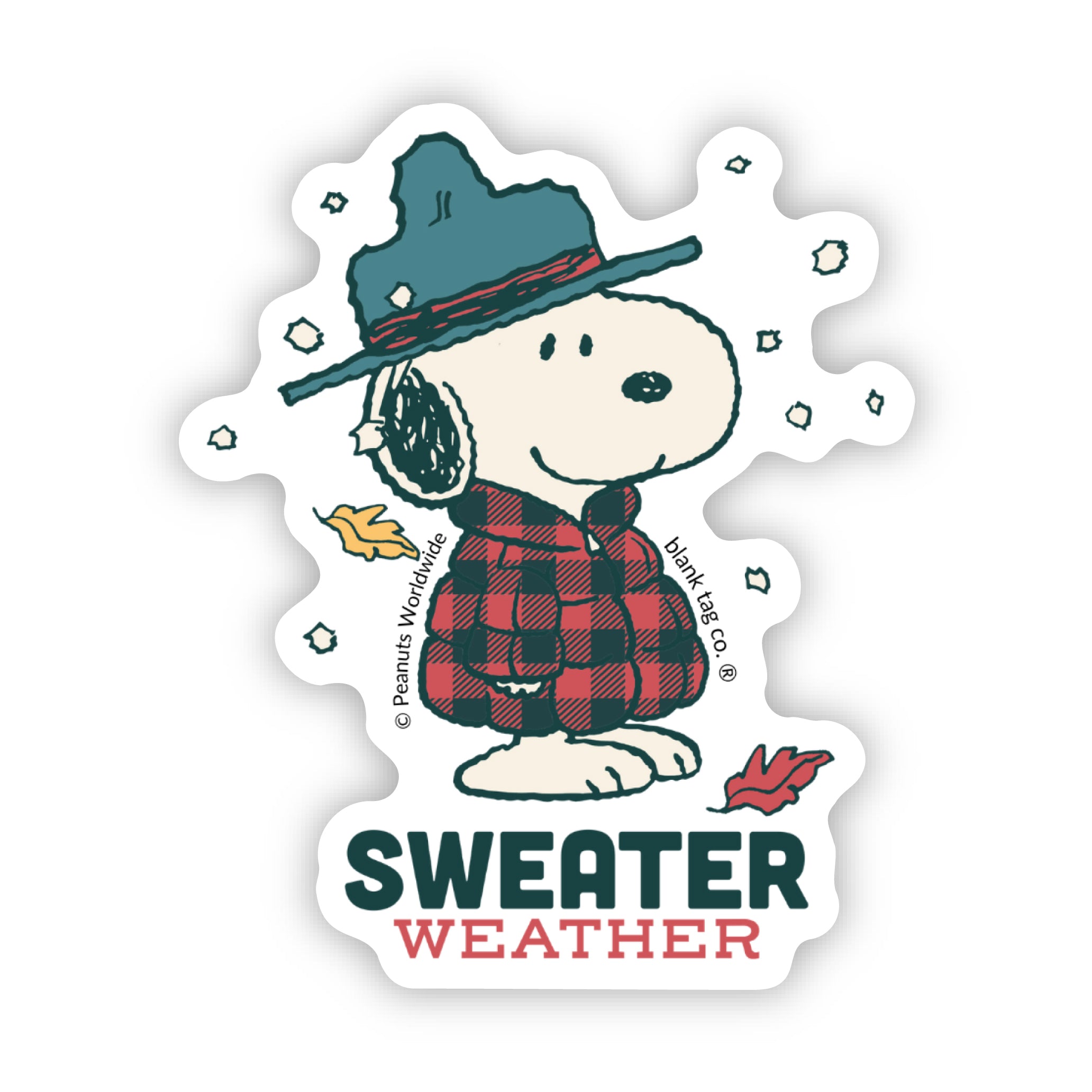 Peanuts® Sweater Weather Snoopy Waterproof Sticker