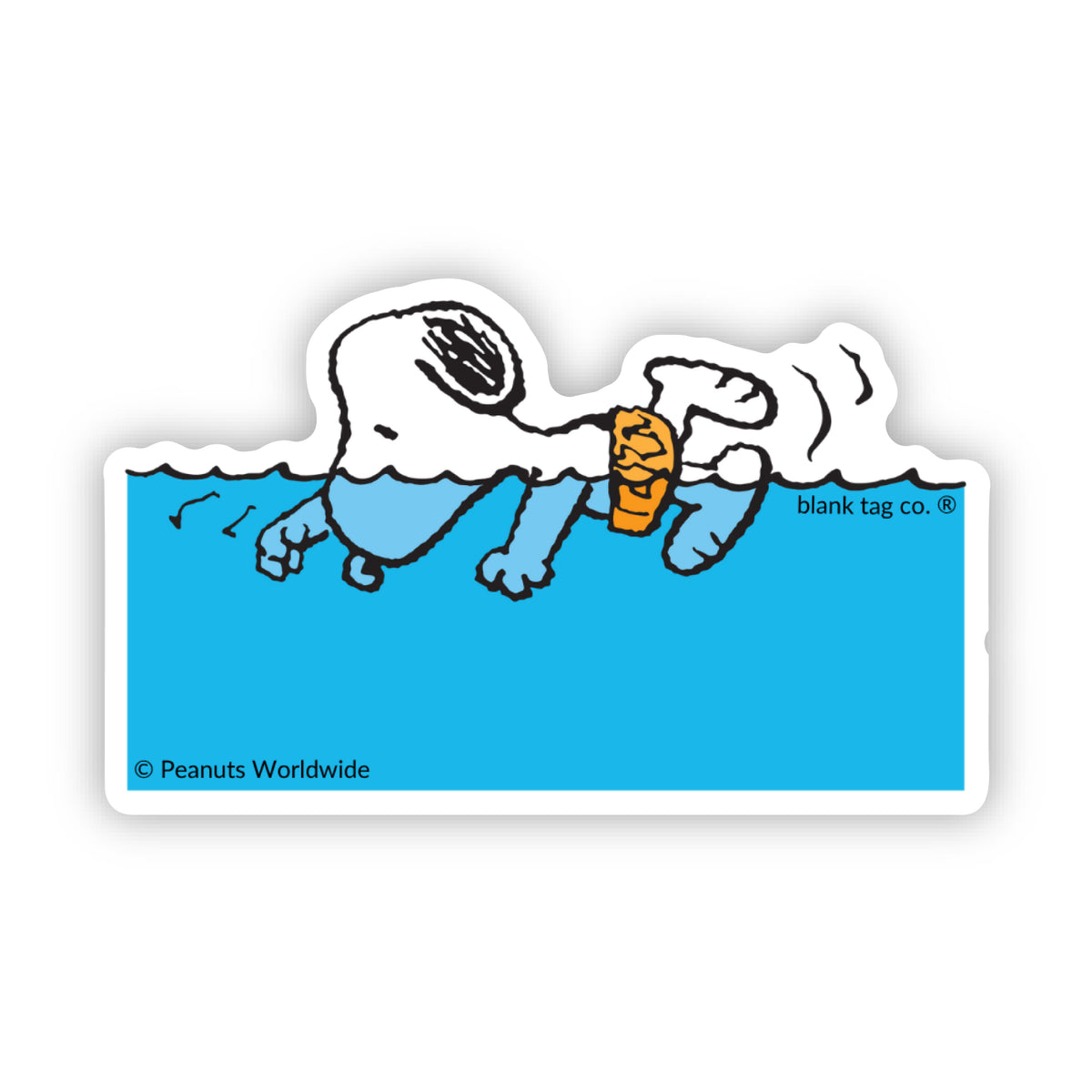 Peanuts® Waterproof Sticker - Swimming Snoopy