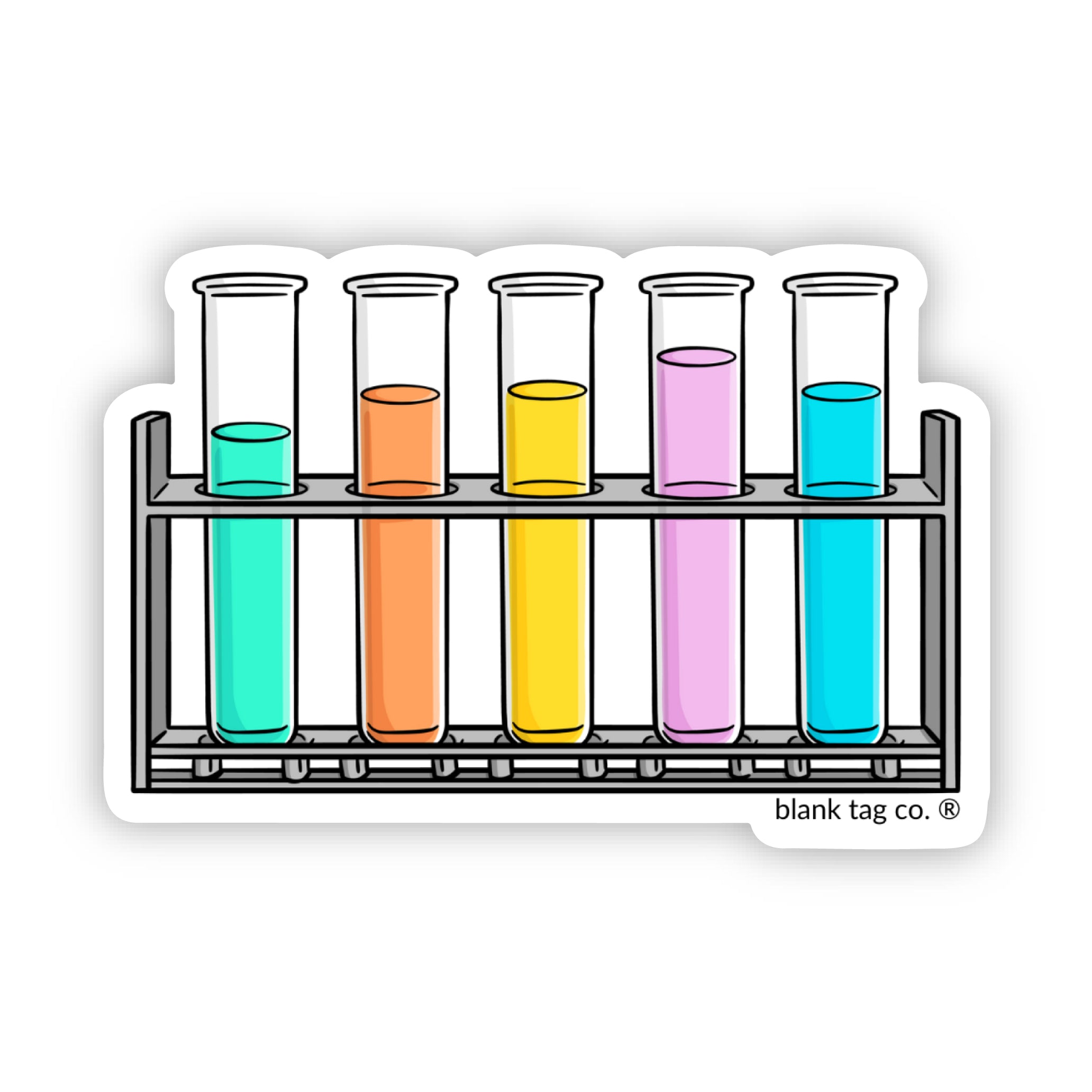 Blank Tag Co.® Test Tubes Waterproof Sticker