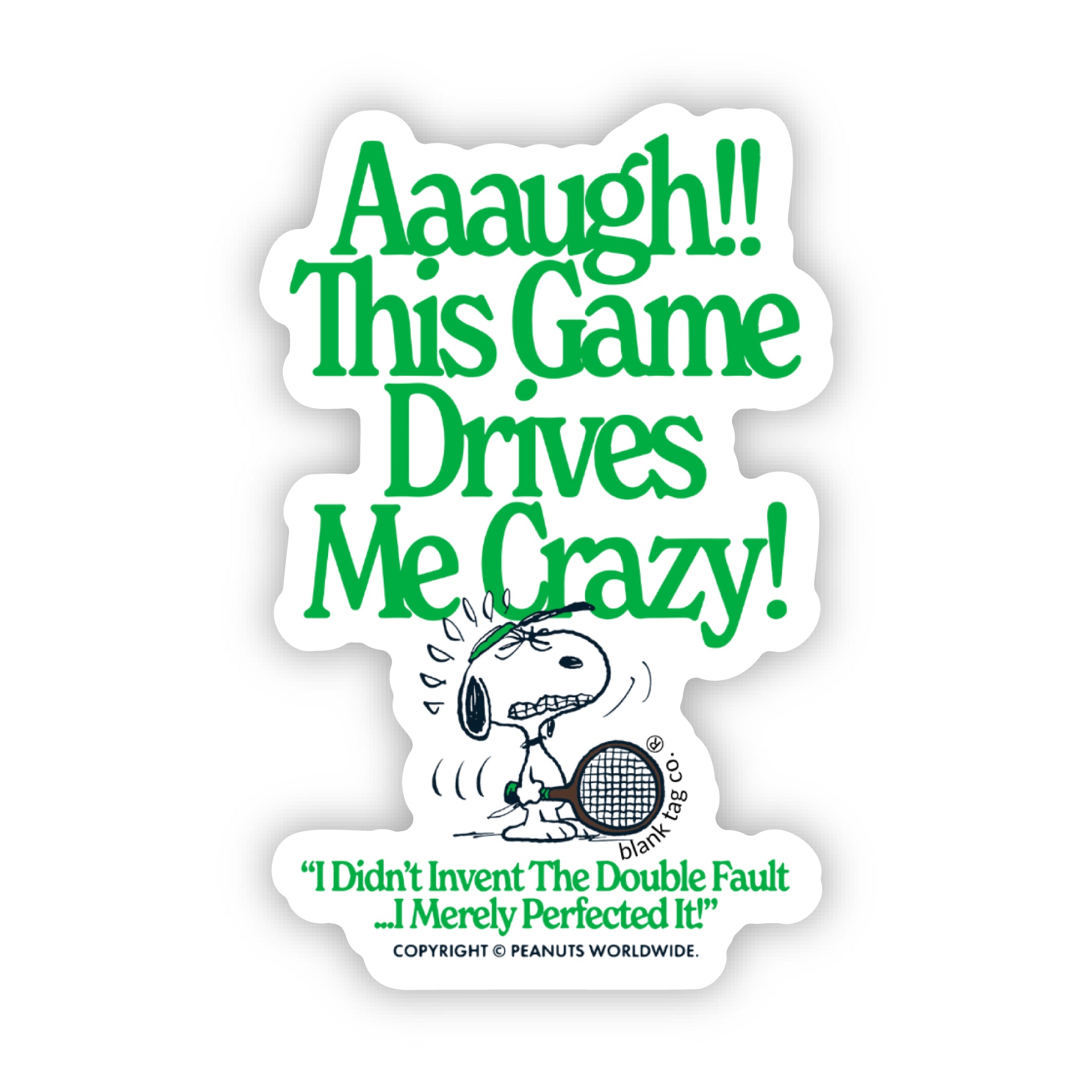 Peanuts® This Game Drives Me Crazy (Tennis) Waterproof Sticker
