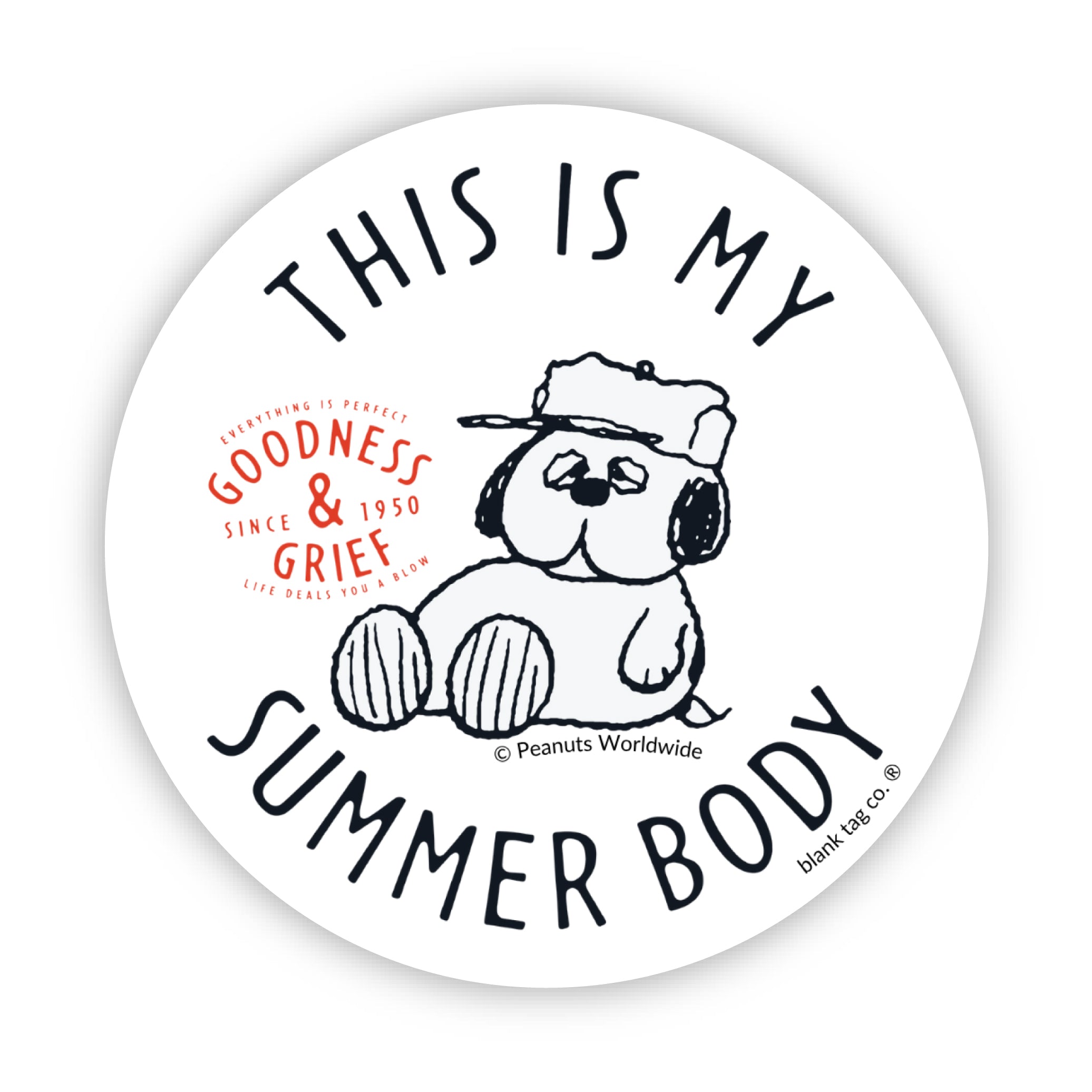 Peanuts® This Is My Summer Body Waterproof Sticker