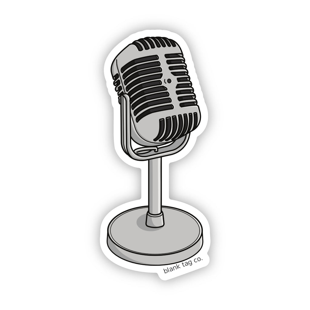 Vintage Microphone Black And White Poster Silver Vintage Microphone In