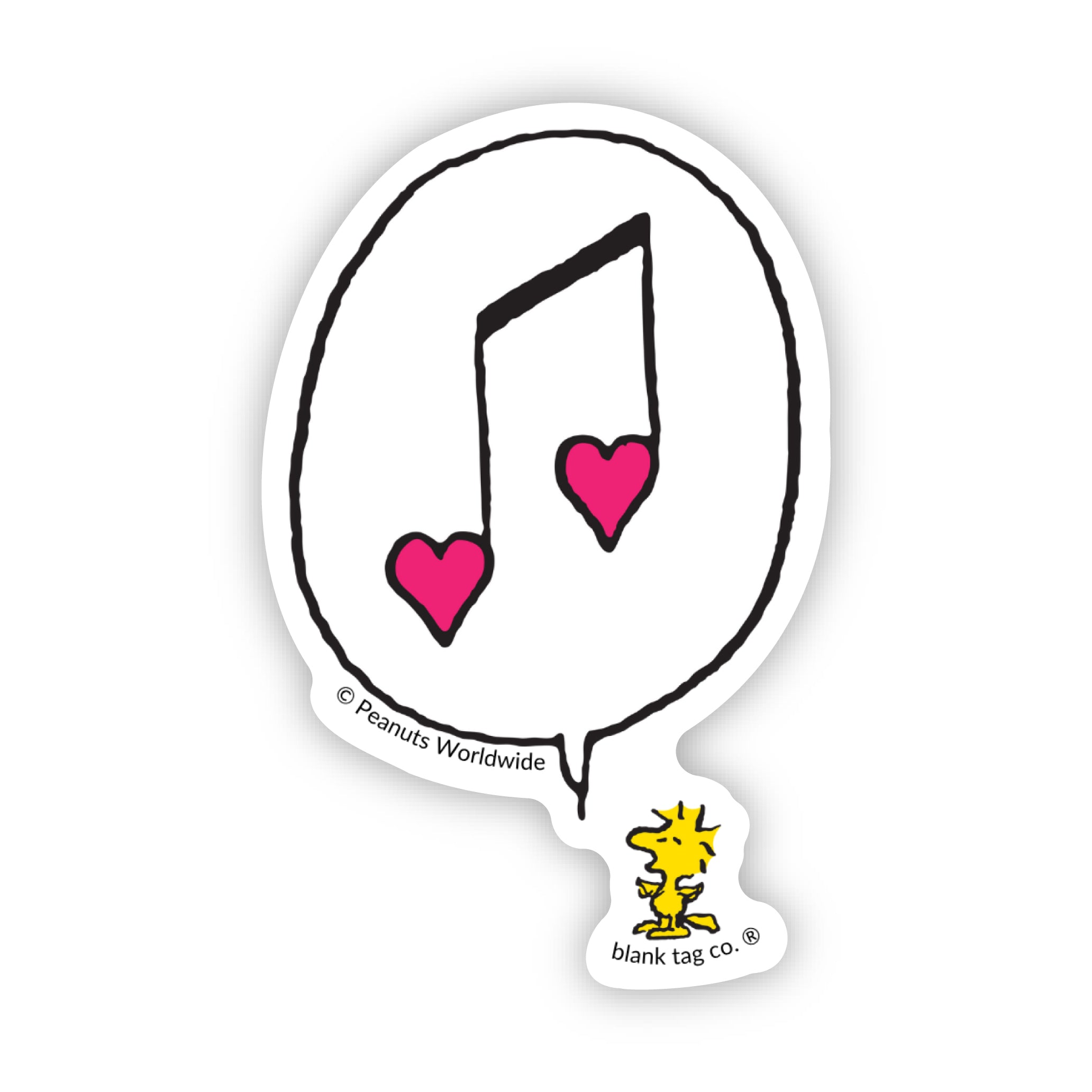 Peanuts® Woodstock Singing A Love Song Waterproof Sticker