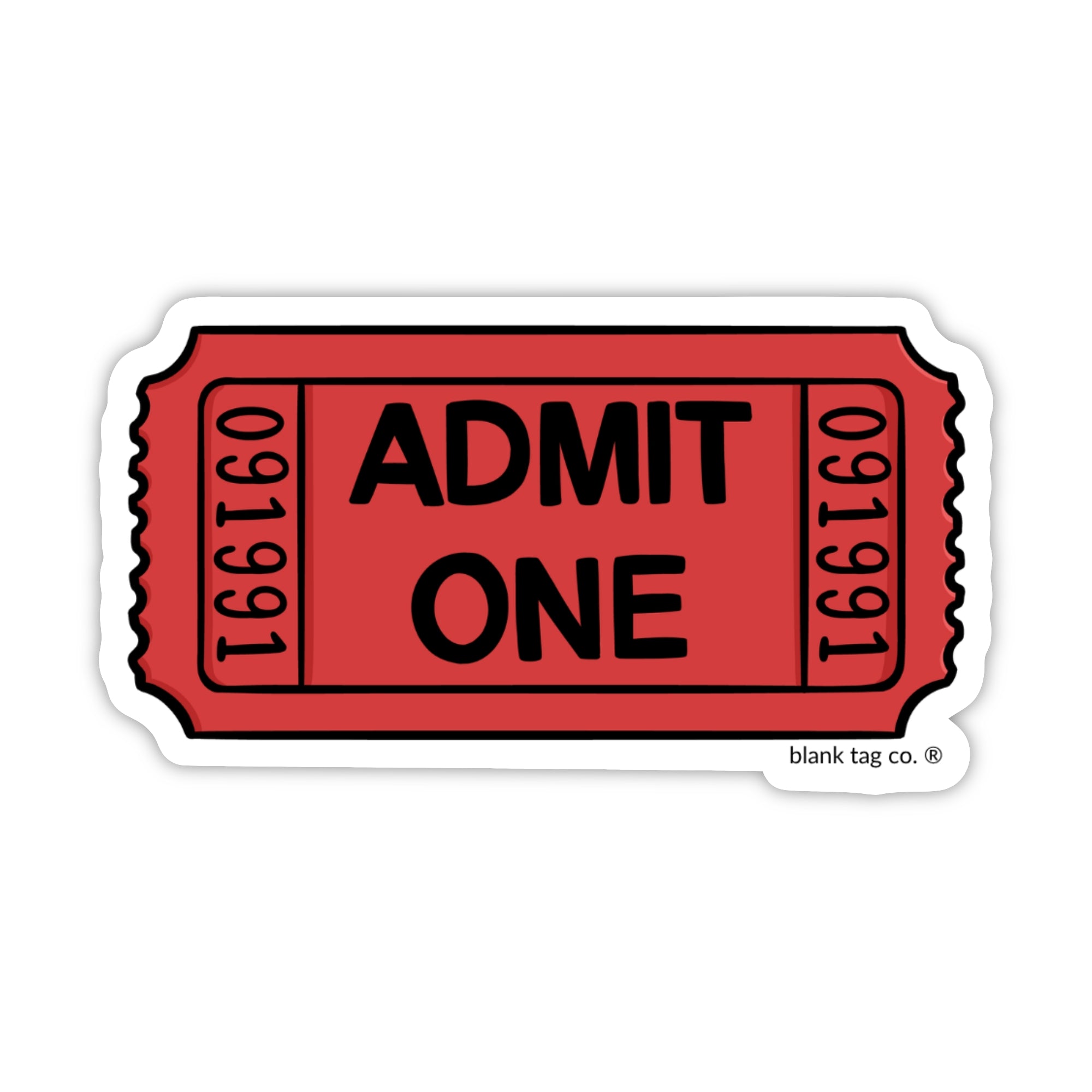 Blank Tag Co.® Waterproof Sticker - Admit One Ticket