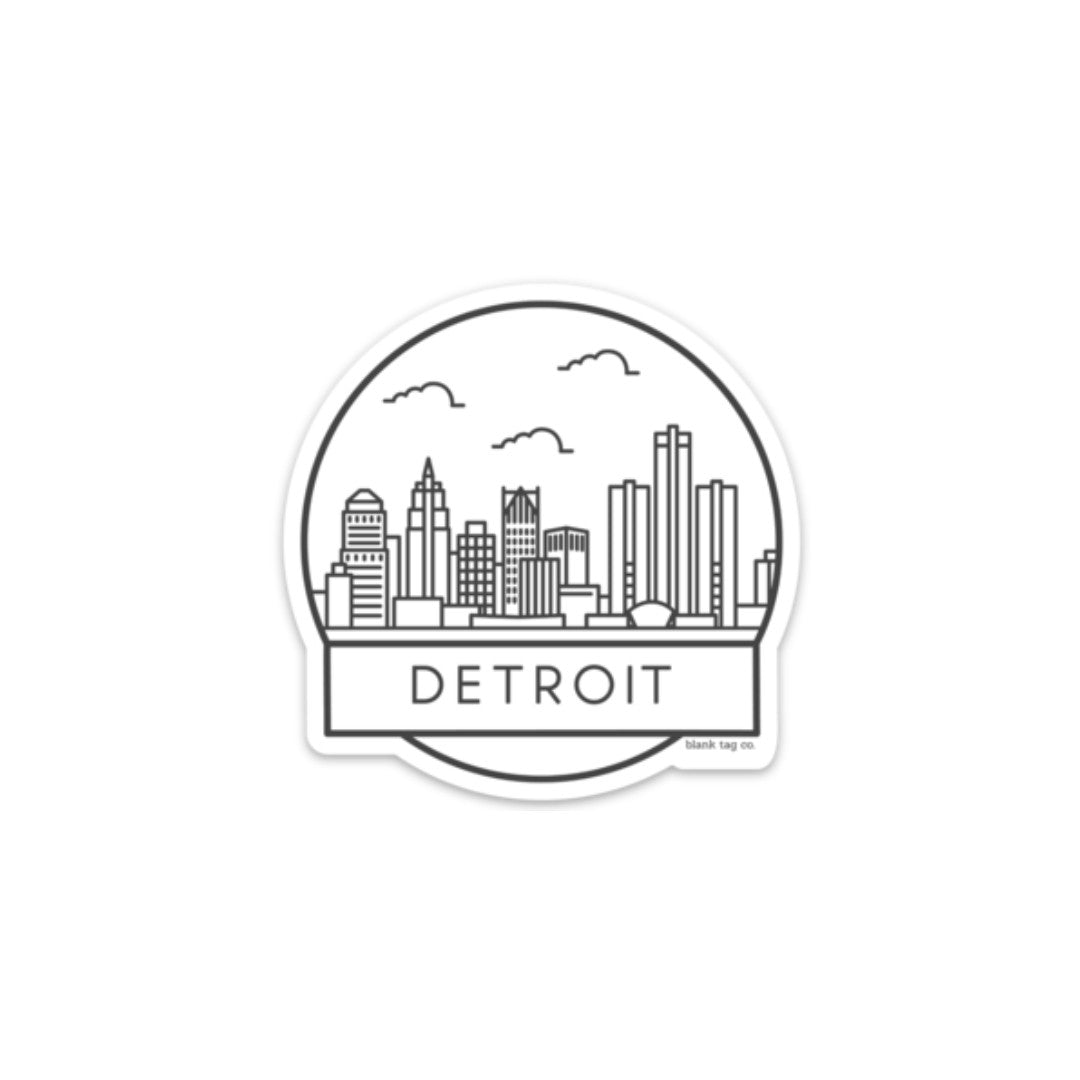 The Detroit Cityscape Sticker