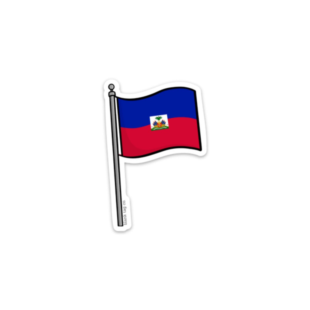 Sticker (Decal) with Flag of Haiti and USA (Haitian)